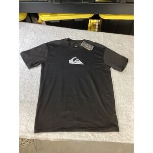 Quiksilver Mens Solid Streak SS Rash Guard Black UPF 50+ Swim Shirt EQYWR03386 M